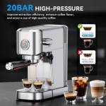 Compact 20-Bar Espresso Machine with Milk Frother