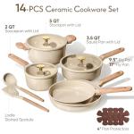 CAROTE 14-Piece Nonstick Ceramic Cookware Set