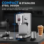Compact 20-Bar Espresso Machine with Milk Frother