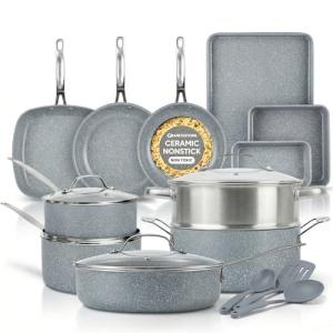 20-Piece Nonstick Ceramic Cookware Set with Utensils