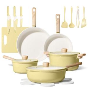 24-Piece Non-Stick Ceramic Cookware and Knife Set