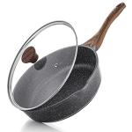 SENSARTE Nonstick Deep Frying Pan with Lid