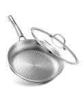 12-Inch Titanium Hammered Frying Pan with Lid