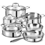11-Piece Stainless Steel Cookware Set with Lids