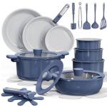 27-Piece Nonstick Ceramic Cookware Set in Navy