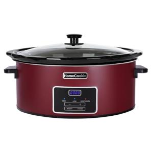 HOMECOOKIN 8 Quart Programmable Slow Cooker - Red
