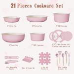 21-Piece Nonstick Ceramic Cookware Set in Pink