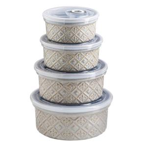 Ceramic Mixing Bowls with Lids - Set of 4