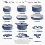 27-Piece Nonstick Ceramic Cookware Set in Navy