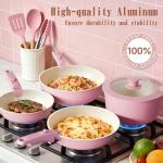 21-Piece Nonstick Ceramic Cookware Set in Pink