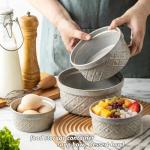 Ceramic Mixing Bowls with Lids - Set of 4