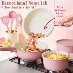 21-Piece Nonstick Ceramic Cookware Set in Pink