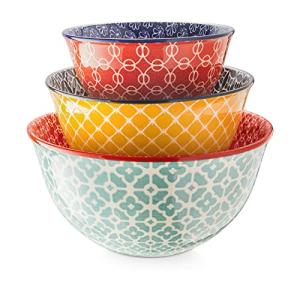 Colorful Ceramic Mixing Bowls Set of 3