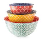 Colorful Ceramic Mixing Bowls Set of 3