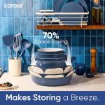 27-Piece Nonstick Ceramic Cookware Set in Navy