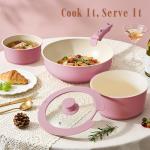 21-Piece Nonstick Ceramic Cookware Set in Pink