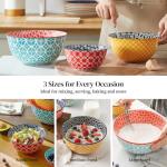 Colorful Ceramic Mixing Bowls Set of 3