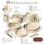 25PCS Non-Stick Ceramic Cookware Set