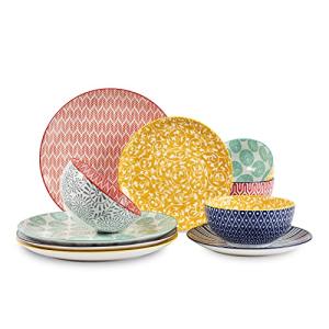 Colorful 12-Piece Ceramic Dinnerware Set for 4