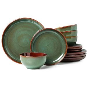 Sage Green Stoneware Dinnerware Set for 4