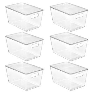 Vtopmart 6 Clear Stackable Storage Bins with Lids