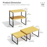 Bamboo Stackable Kitchen Organizer Shelf Set of 2