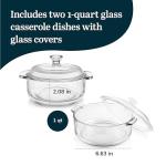 Libbey 2-Piece Glass Casserole Dishes with Lids