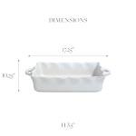 Casafina White Rectangular Ruffled Baker 17.25" x 10.25