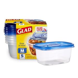 GladWare Medium Rectangle Food Storage Containers, 5-Pack
