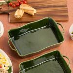 Verde Large Rectangular Stoneware Baker, 16" x 10