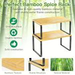 Bamboo Stackable Kitchen Organizer Shelf Set of 2
