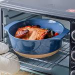 Blue 2 Quart Round Ceramic Casserole Dish Set