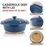 Blue 2 Quart Round Ceramic Casserole Dish Set