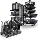 8-Tier Adjustable Pot and Pan Organizer Rack