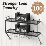 KES 30-Inch Matte Black Pot Rack with Hooks