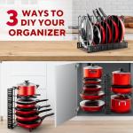 8-Tier Adjustable Pot and Pan Organizer Rack