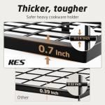 KES 30-Inch Matte Black Pot Rack with Hooks