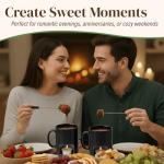 Evelots Mini Fondue Pot Set with Forks & Candles