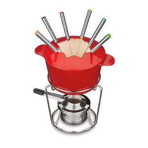 Cuisinart 13-Piece Red Cast Iron Fondue Set