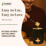 Evelots Mini Fondue Pot Set with Forks & Candles