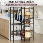 5-Tier Pot and Pan Organizer Rack with Hooks