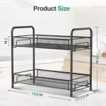 2-Tier Foldable Spice Rack Organizer - Black