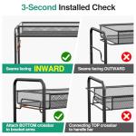 2-Tier Foldable Spice Rack Organizer - Black