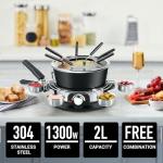 CUSIMAX 2L Electric Fondue Set with Temperature Control