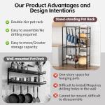 5-Tier Pot and Pan Organizer Rack with Hooks