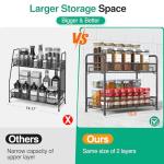 2-Tier Foldable Spice Rack Organizer - Black