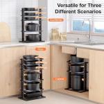 LAMU 6-Tier Adjustable Pots and Pans Organizer
