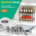 2-Tier Foldable Spice Rack Organizer - Black