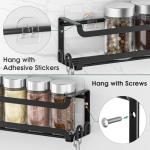 LucyCaz Wall Mounted Spice Rack with Hooks