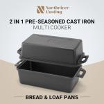 Northriver 9x5 Inch Cast Iron Loaf Pan Set